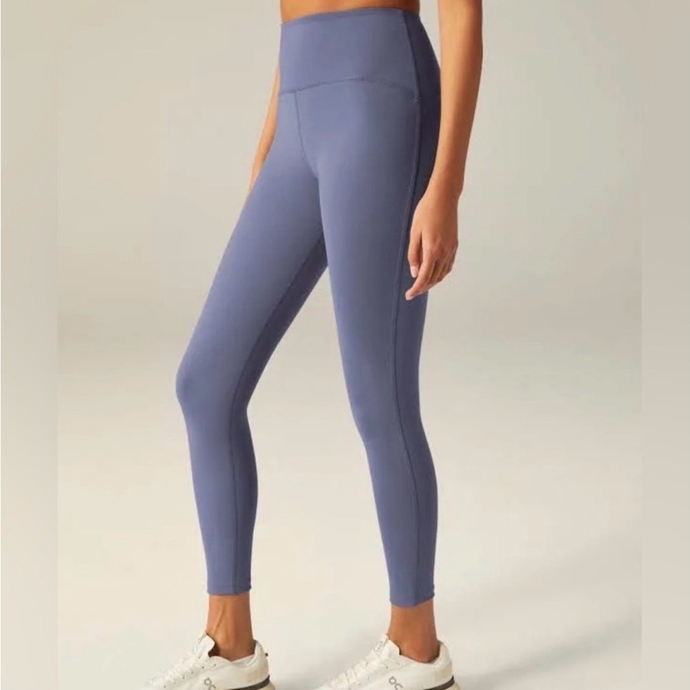 Beyond Yoga Powerbeyond Strive High Waisted Midi Legging in color Hazy Peri